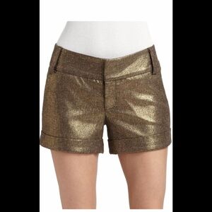 Alice + Olivia Gold Women's Shorts Size 2